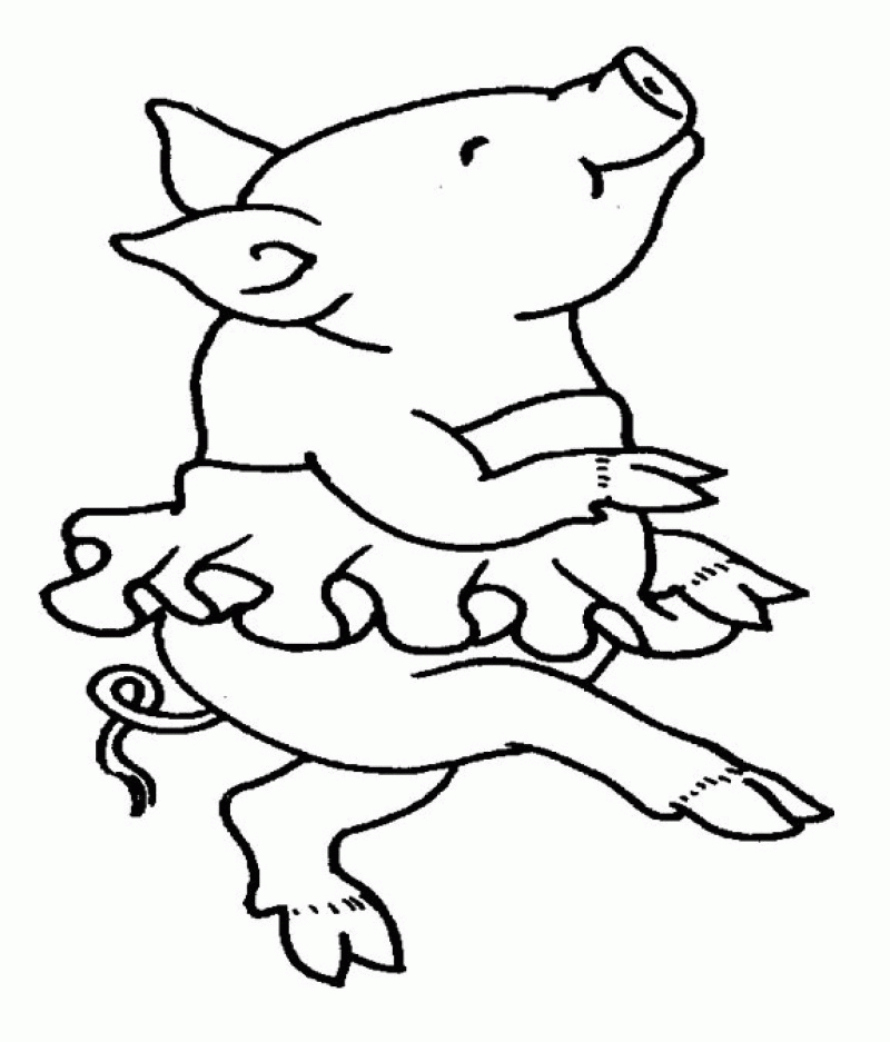 Pig Behaving Funny Coloring For Kids - Kids Colouring Pages
