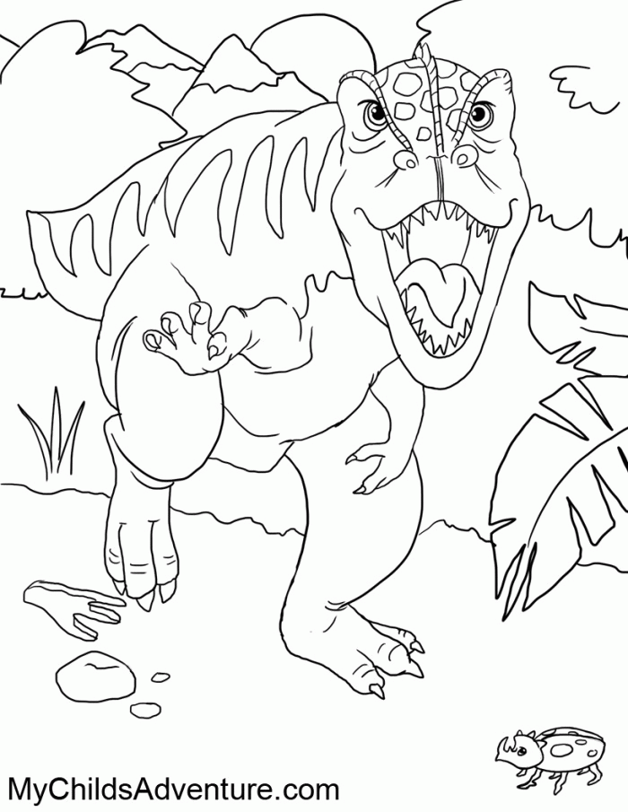 Dinosaur Scene Coloring Pages