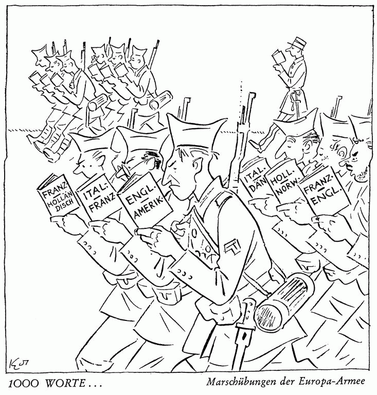 Cartoon by Köhler on the European Defence Community (1951) - CVCE 