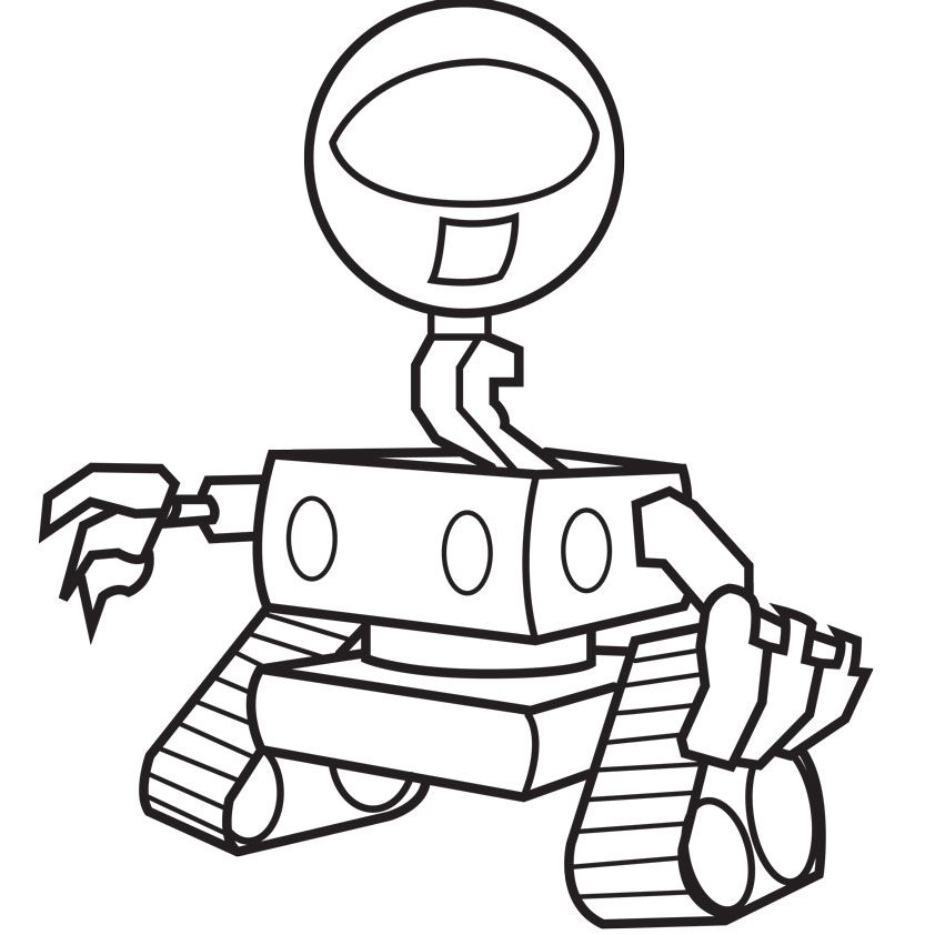 with robots. You can playing with color using robot coloring pages 