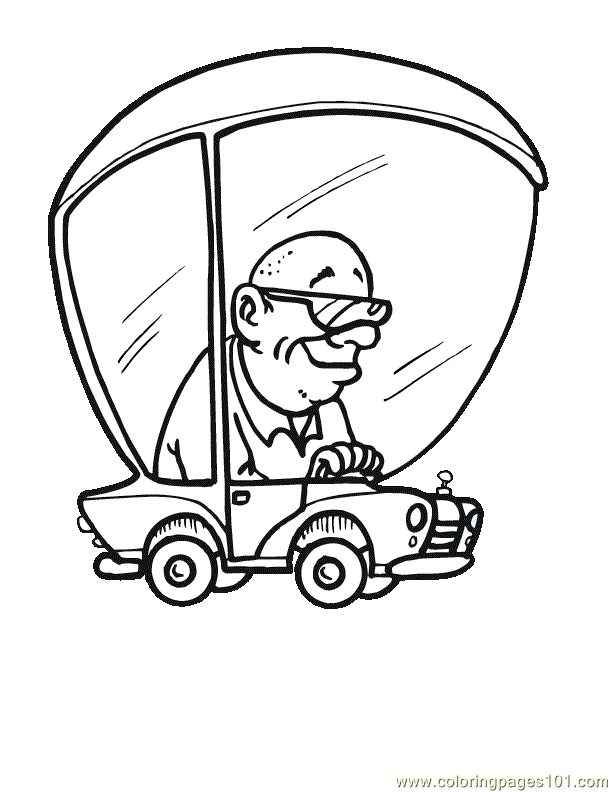 Coloring Pages Old Man Old Car (Sports > Racing Cars ) - free 