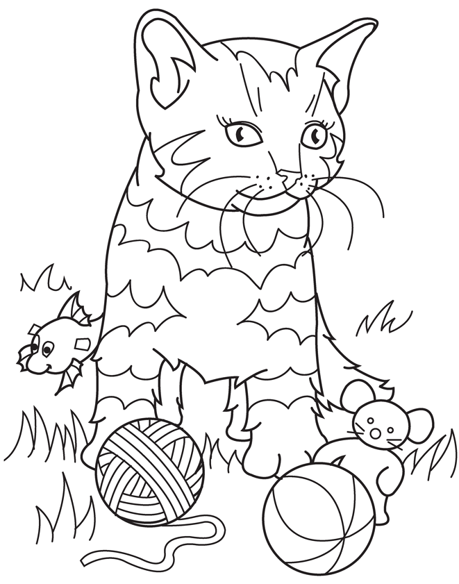 Download Calico Cat Coloring Page Background