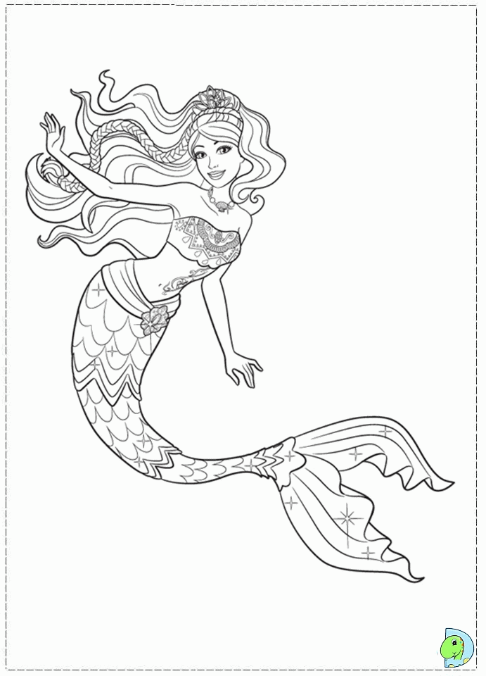 mermaid Barbie Colouring Pages