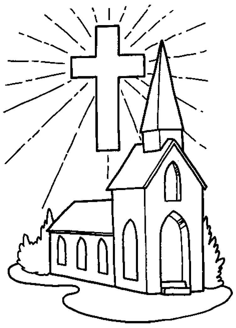 Cross On The Church Coloring Pages : New Coloring Pages