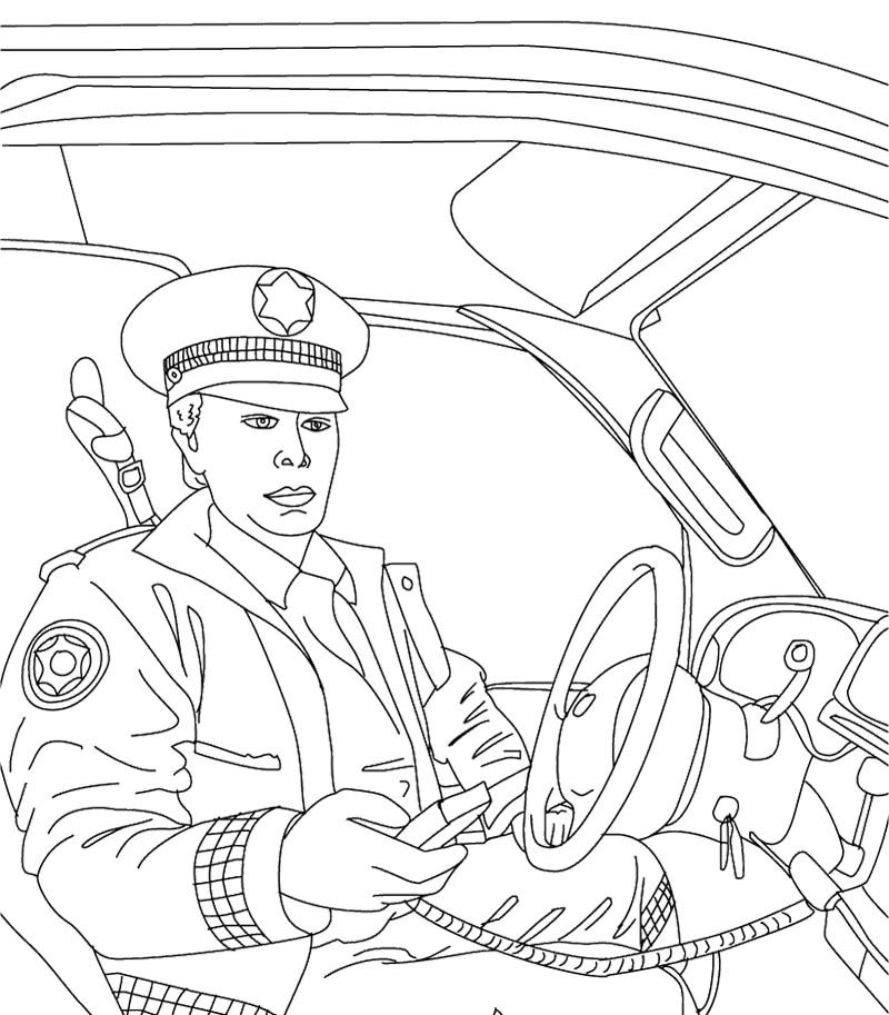 Policeman-Driving-A-Car- 