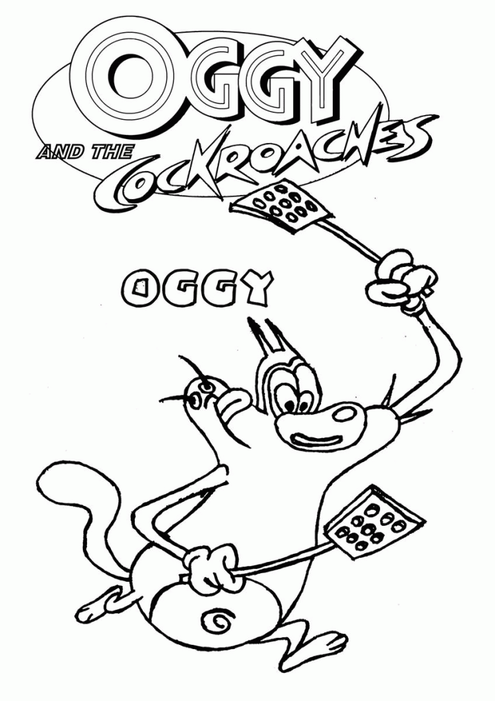 Animals: Printable Oggy Cockroaches Coloring Page Picture 