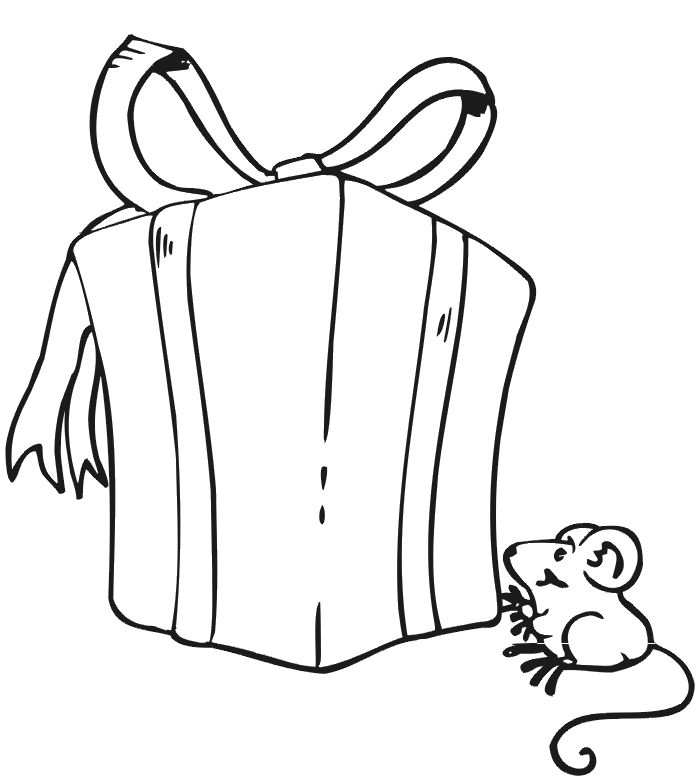 Christmas Present Coloring Page | Wrapped Present
