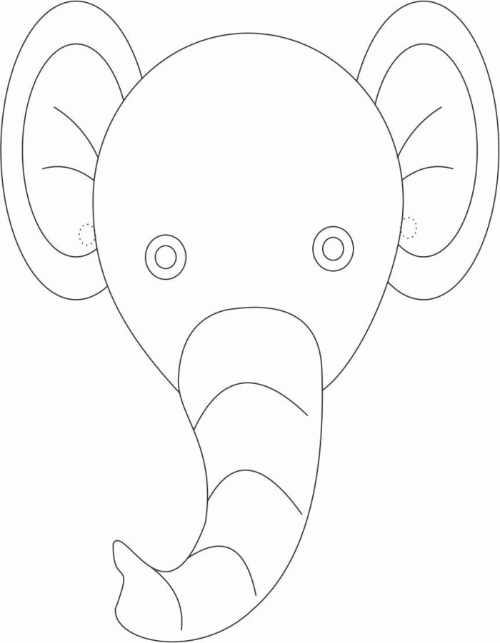 Elephant Face Coloring Pages