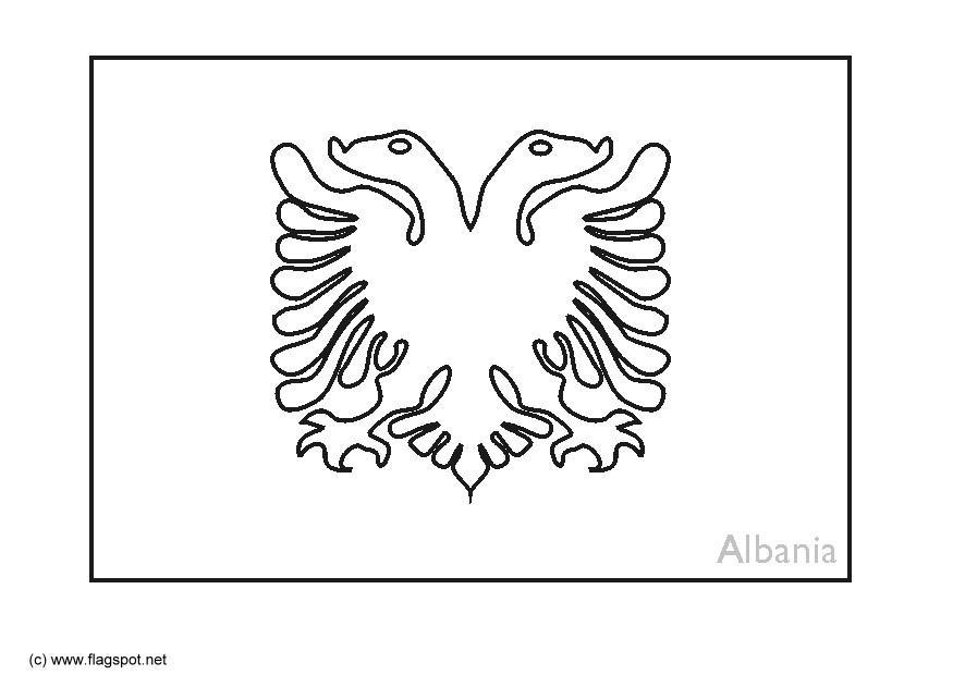 Coloring page flag Albania - img 6364.