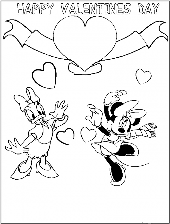 Minnie and Daisy in 80′s Coloring Page | Kids Coloring Page