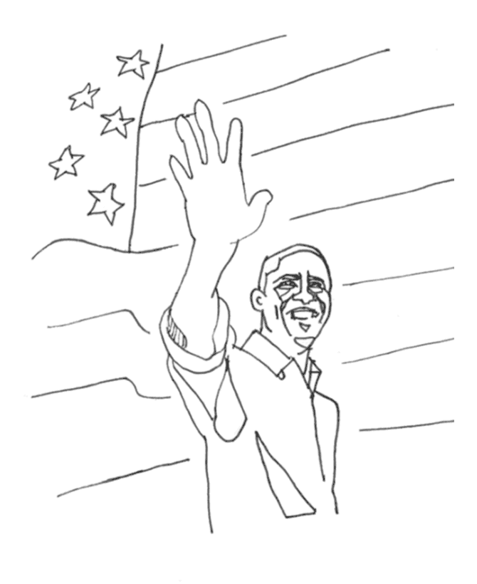 Bluebonkers : Barack Obama coloring page - Obama flag