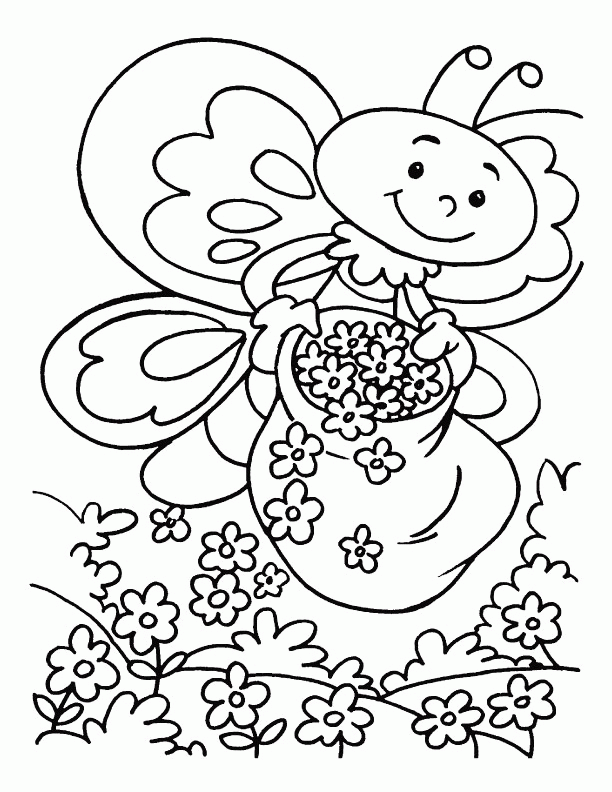 Download Coloring Pages Printable Spring Bees Or Print Coloring 