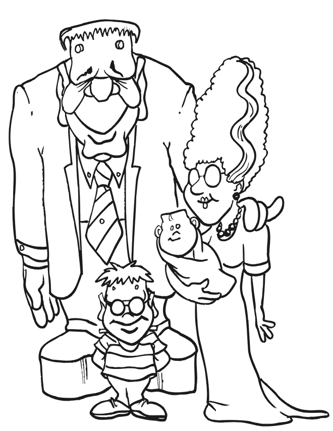 Frankenstein Coloring Page | Frankie's Family