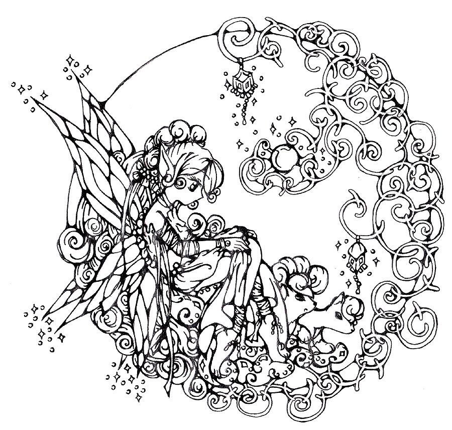 detailed faires Colouring Pages