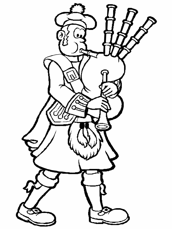 scottish piper Colouring Pages