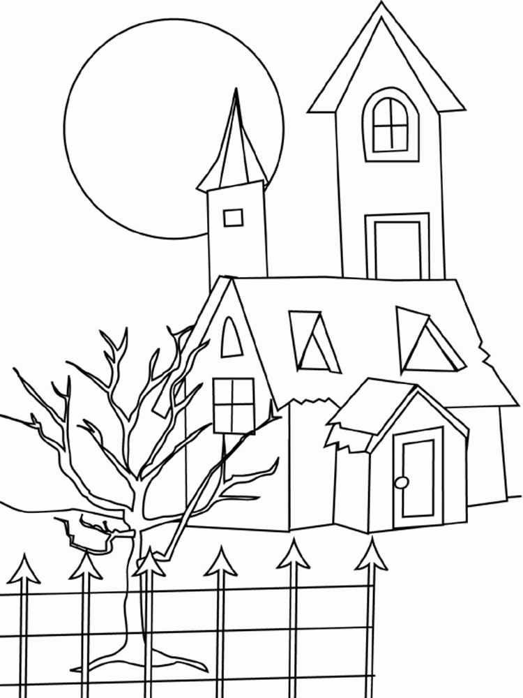 house picture coloring pages 4 - games the sun | games site flash 