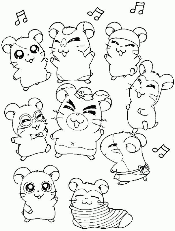 Hamtaro and Friends Coloring Pages : New Coloring Pages