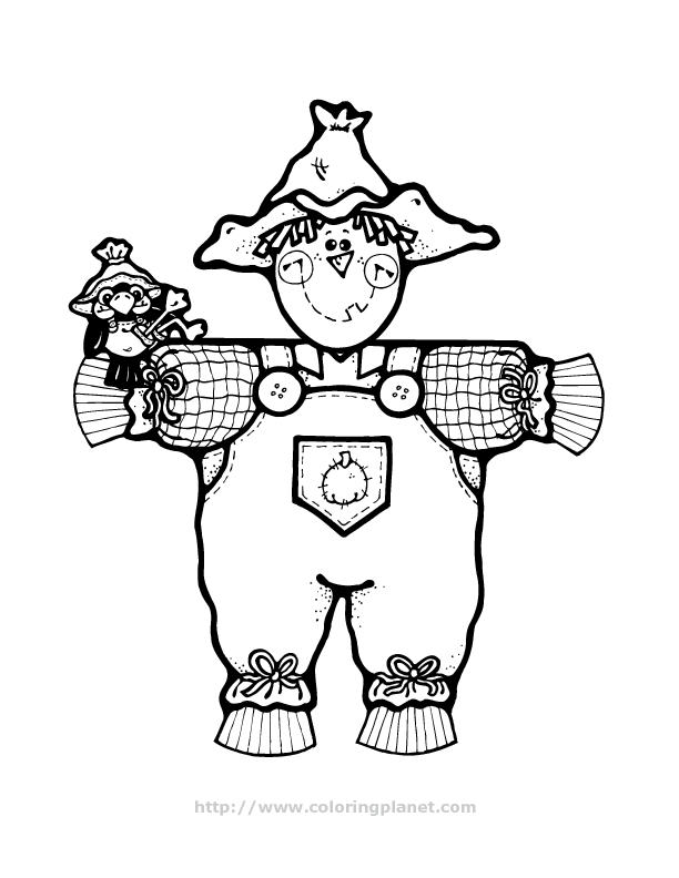 girl scarecrow Colouring Pages