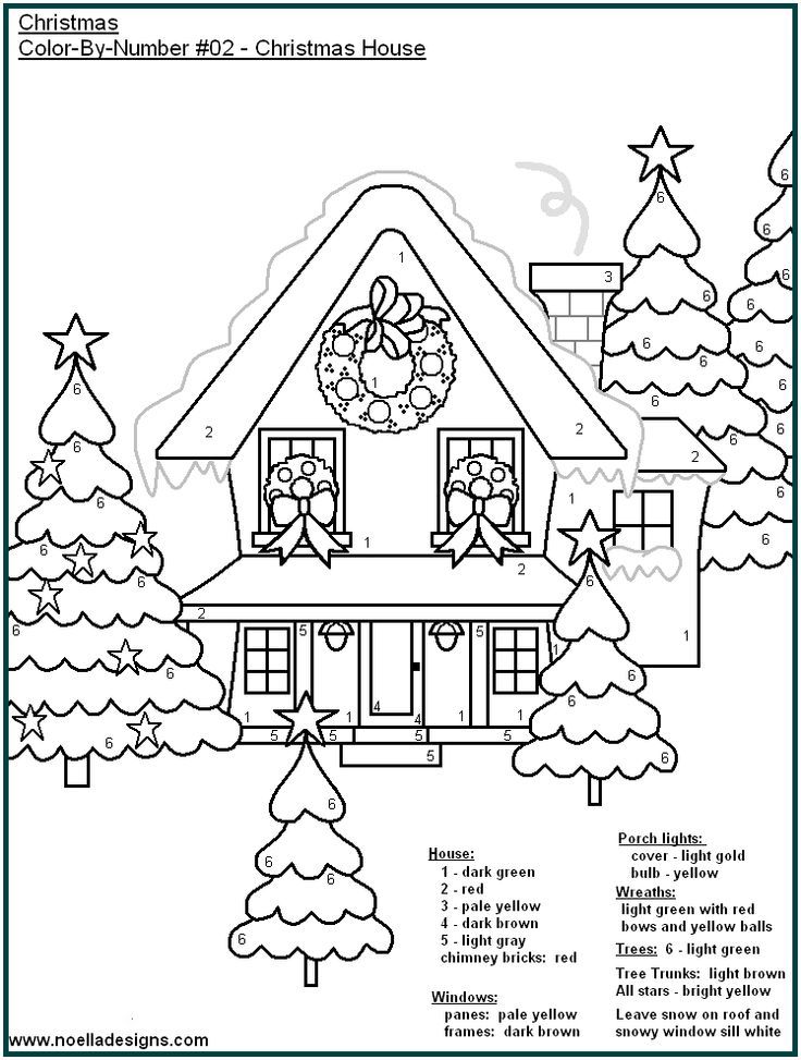 Christmas color by number | Christmas Coloring