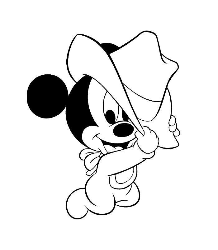 transmissionpress: The Cowboy Baby Mickey Coloring Pages