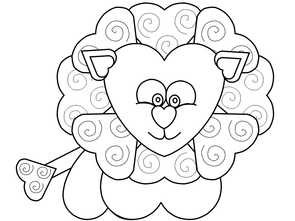 Heartlion Valentines Coloring Pages & Coloring Book