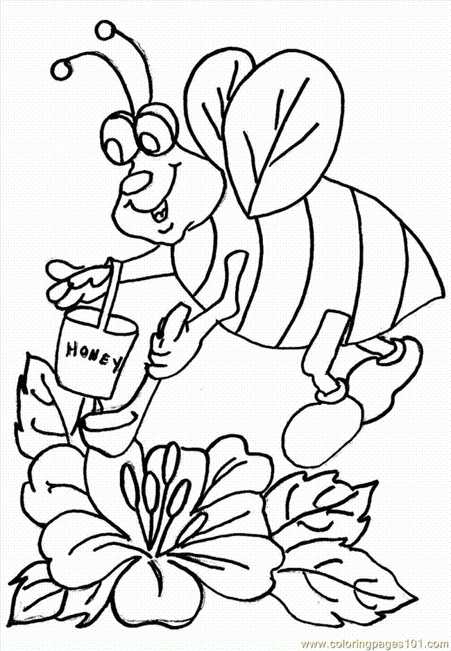 Coloring Pages Bees Coloring Page 0001 (4) (Cartoons > Others 