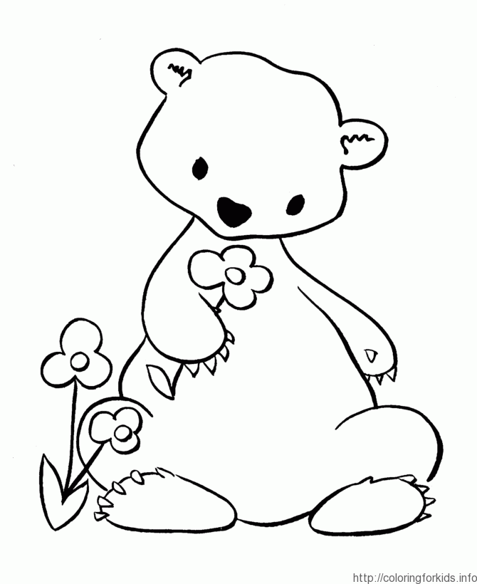baby bear animal coloring pages - ColoringforKids.info 