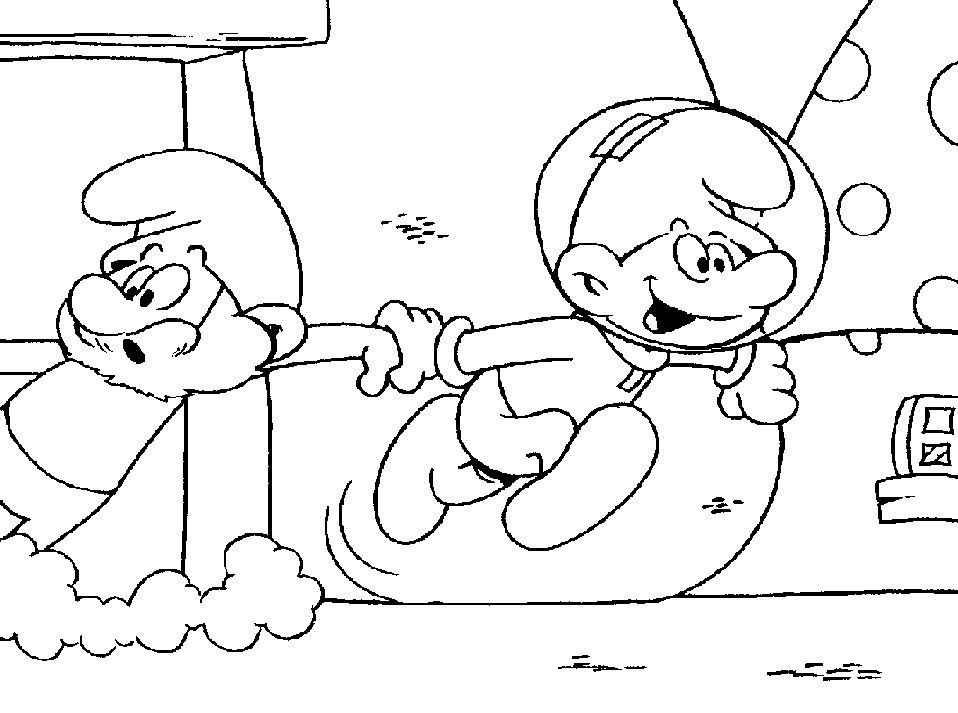 transmissionpress: Smurf Run Coloring Pages