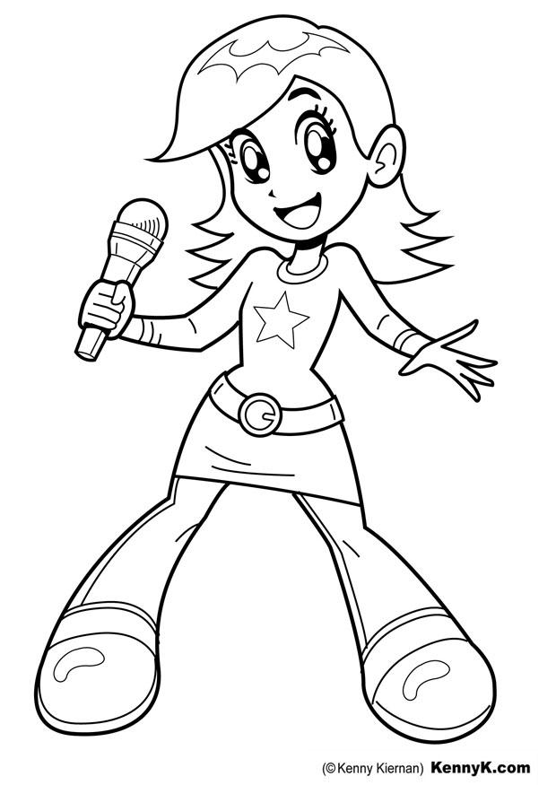 Coloring page singer - img 20048.