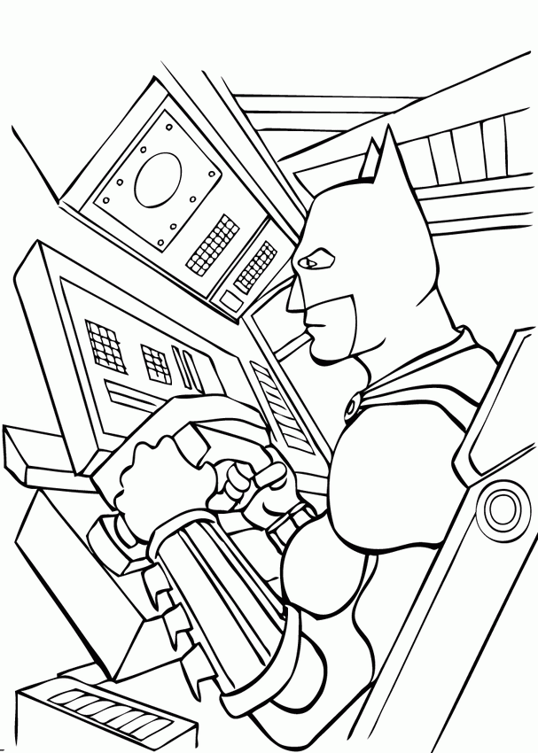 BATMAN coloring pages - Batman driving the batmobil