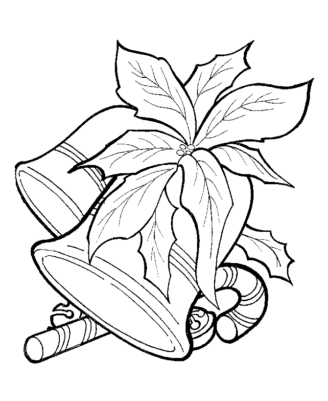 bell and Christmas Candy Cane Coloring Pages for kids | Best 