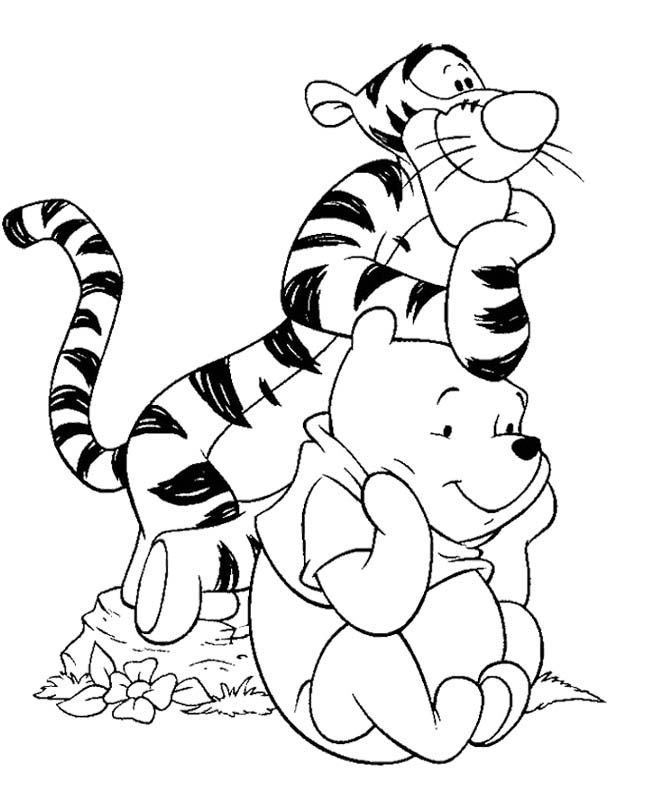 Winnie The Pooh Coloring Pages : Winnie The Pooh And Tigger 