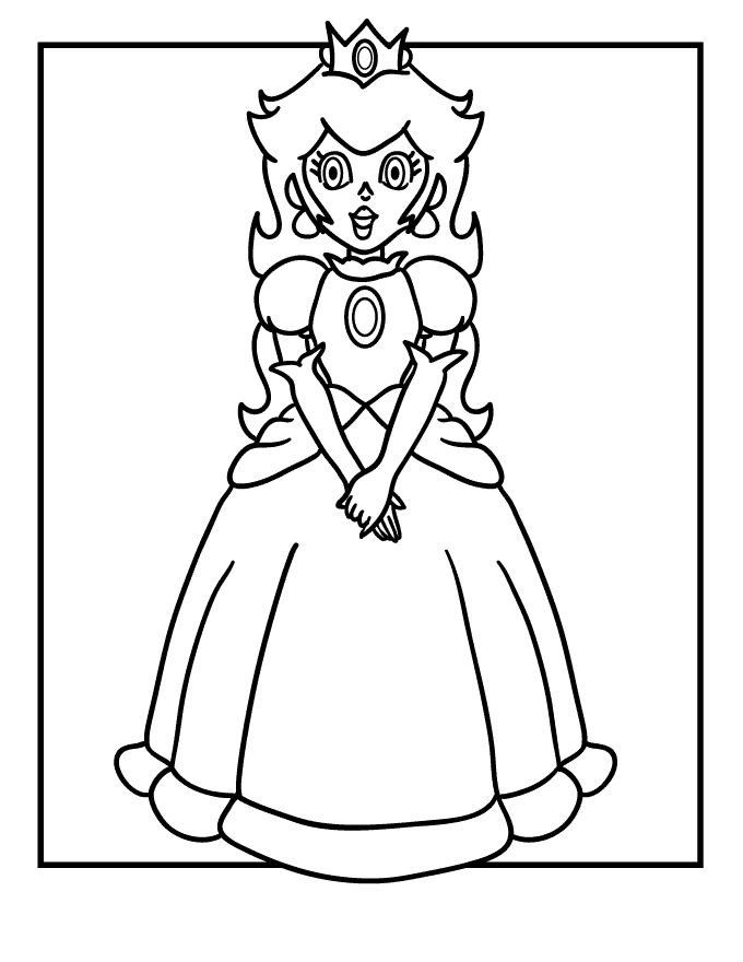 Super Mario All Character Coloring Page