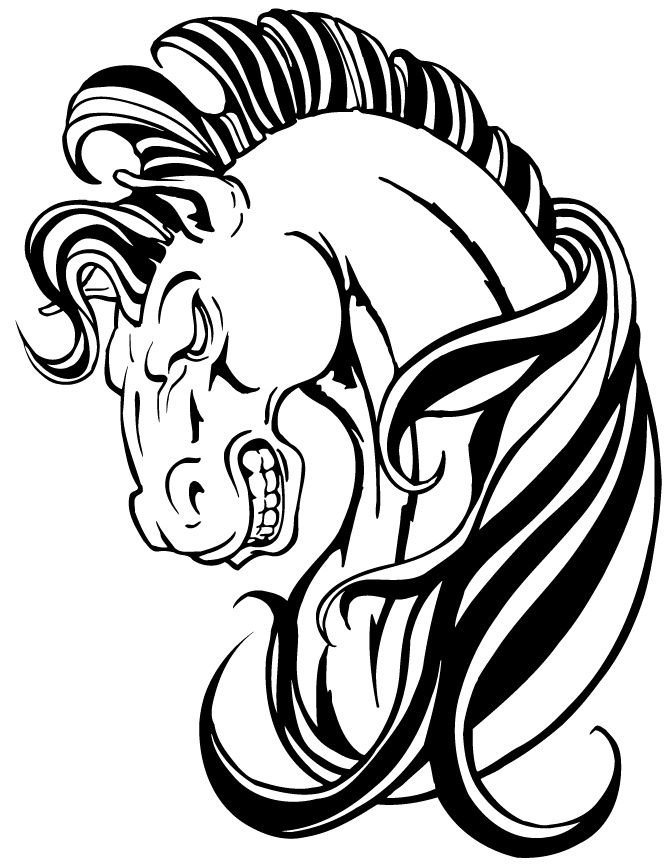 Awesome Horse Mascot Coloring Page | Free Printable Coloring Pages