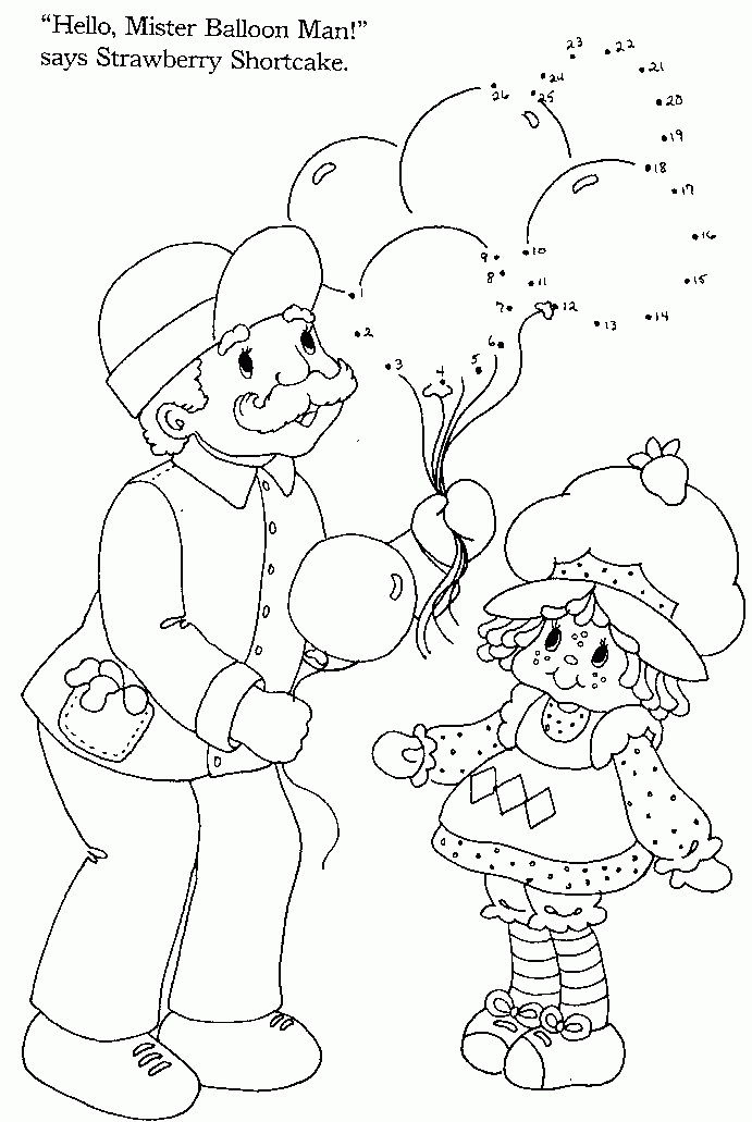 Strawberry Shortcake Coloring Book - Connect the Dots