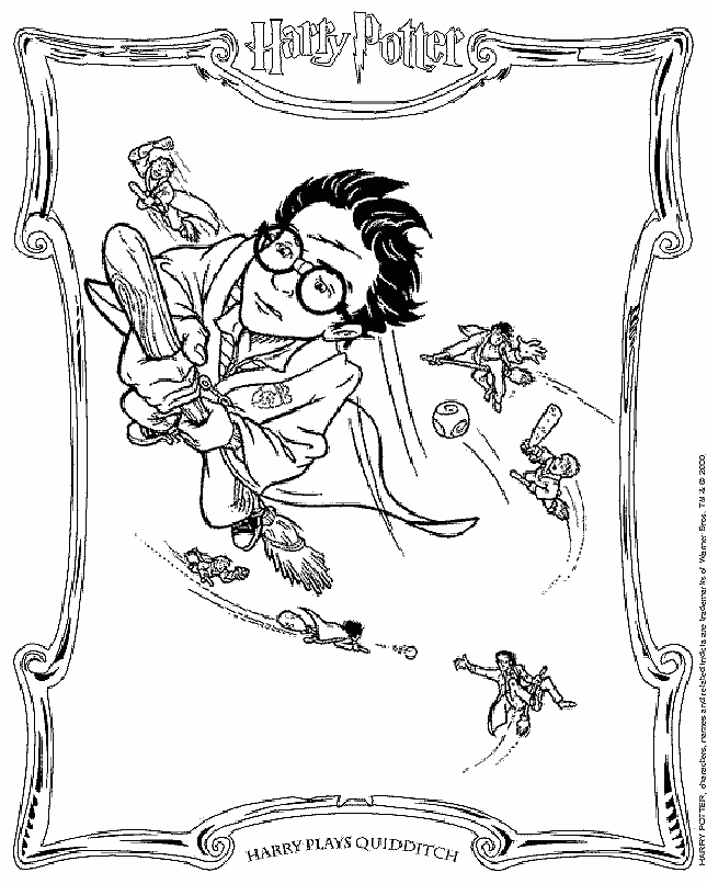 Flying Harry Potter coloring pages | color online Free Printable 