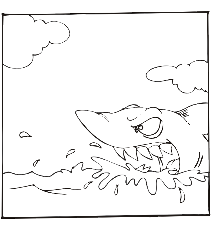 Shark Coloring Page | Shark Above Water
