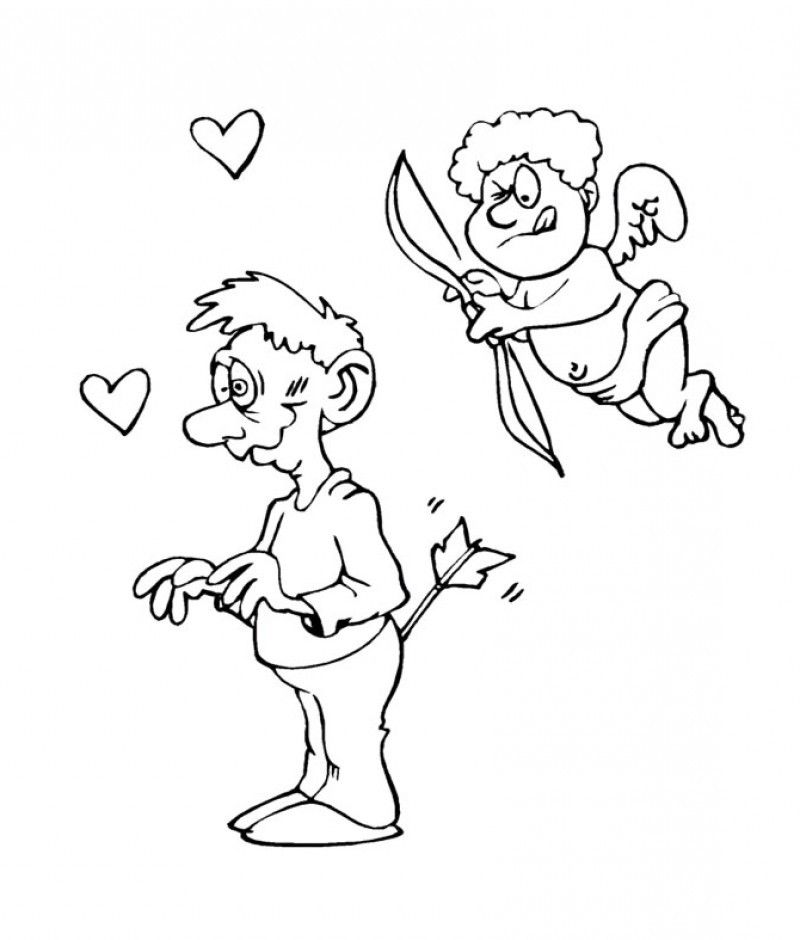 The Naughty Cupid Coloring Pages - Kids Colouring Pages