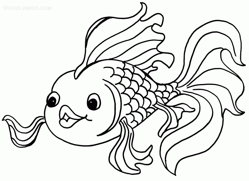 Goldfish Coloring Page - Coloring Home