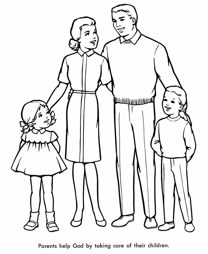Church Coloring Pages - Church Family | HonkingDonkey