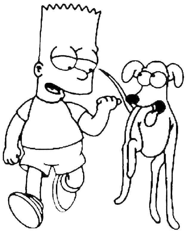 Cartoons Coloring Pages: Bart Simpsons Coloring Pages
