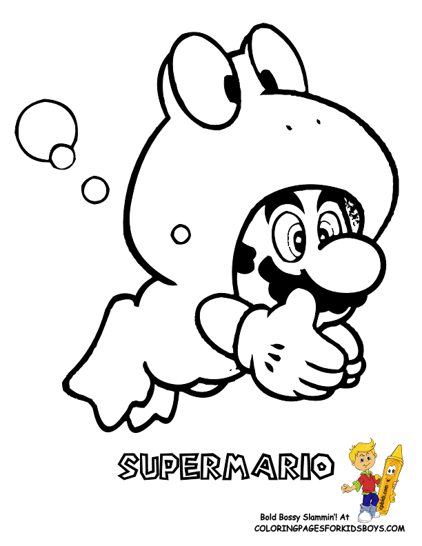 Free Coloring Pages Mario Brothers