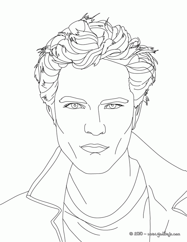 robert pattinson face frontal coloring page