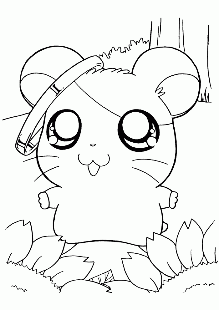 Hamtaro and Oxnard are Having Tea Time Coloring Page | Kids 