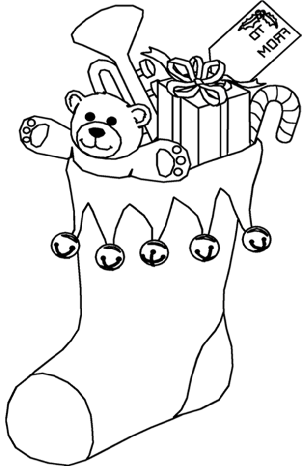 Christmas Stocking Full of Presents - Free Printable Christmas Coloring Pages For Kids