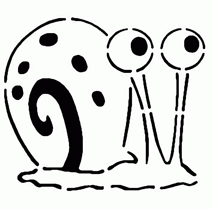Gary the Snail stencil template | Spongebob action