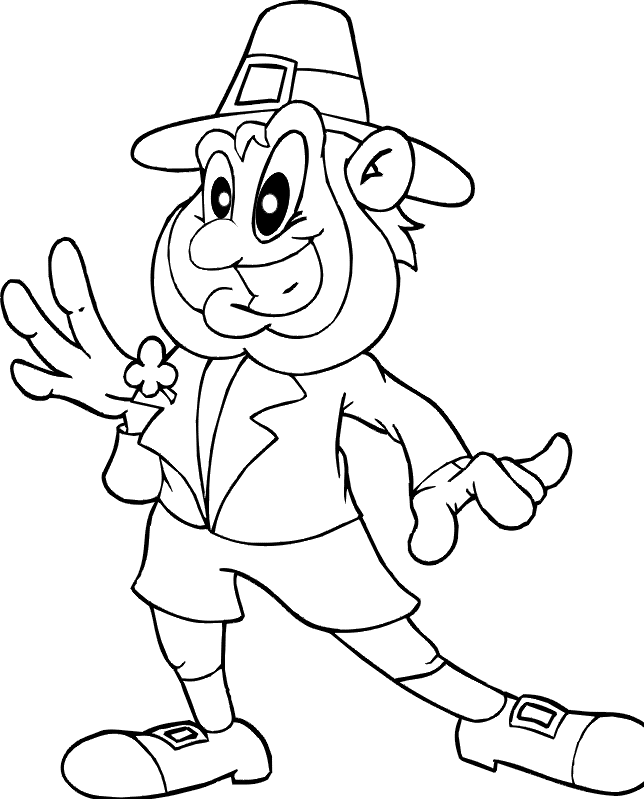Holidays Coloring Pages : Leprechaun Smile Coloring Page Kids 