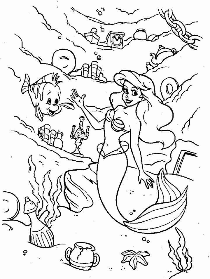 Download Ariel Secret Room Little Mermaid Disney Coloring Pages Or 