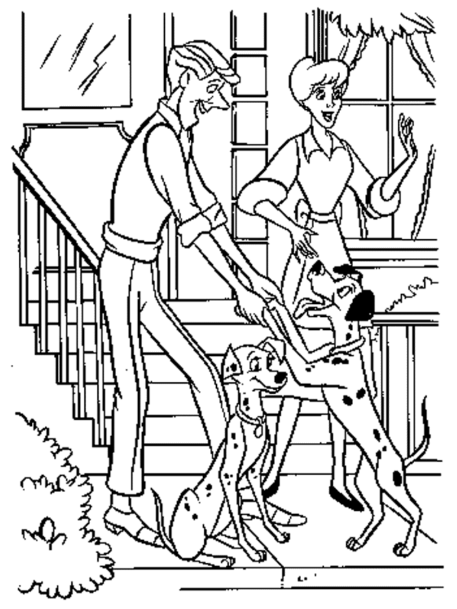 Pudgy Bunny's 101 Dalmations Coloring Pages
