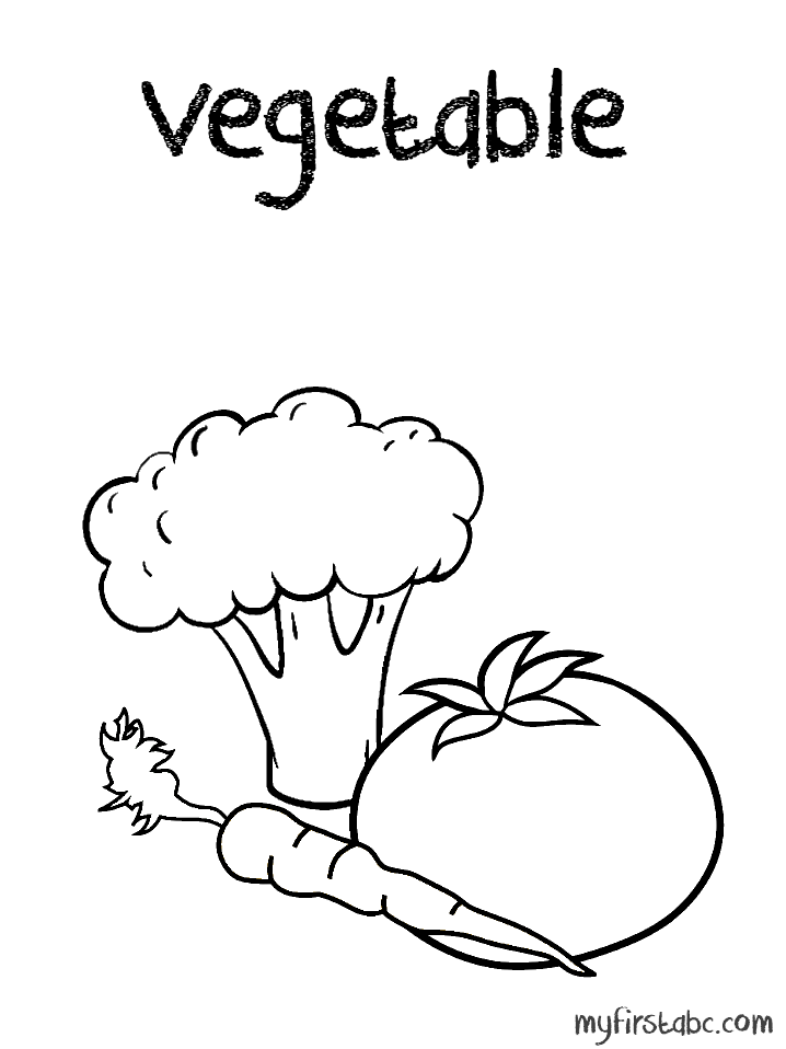 Vegetables Coloring Pages Cabbage Vegetable Coloring Page For Kids 